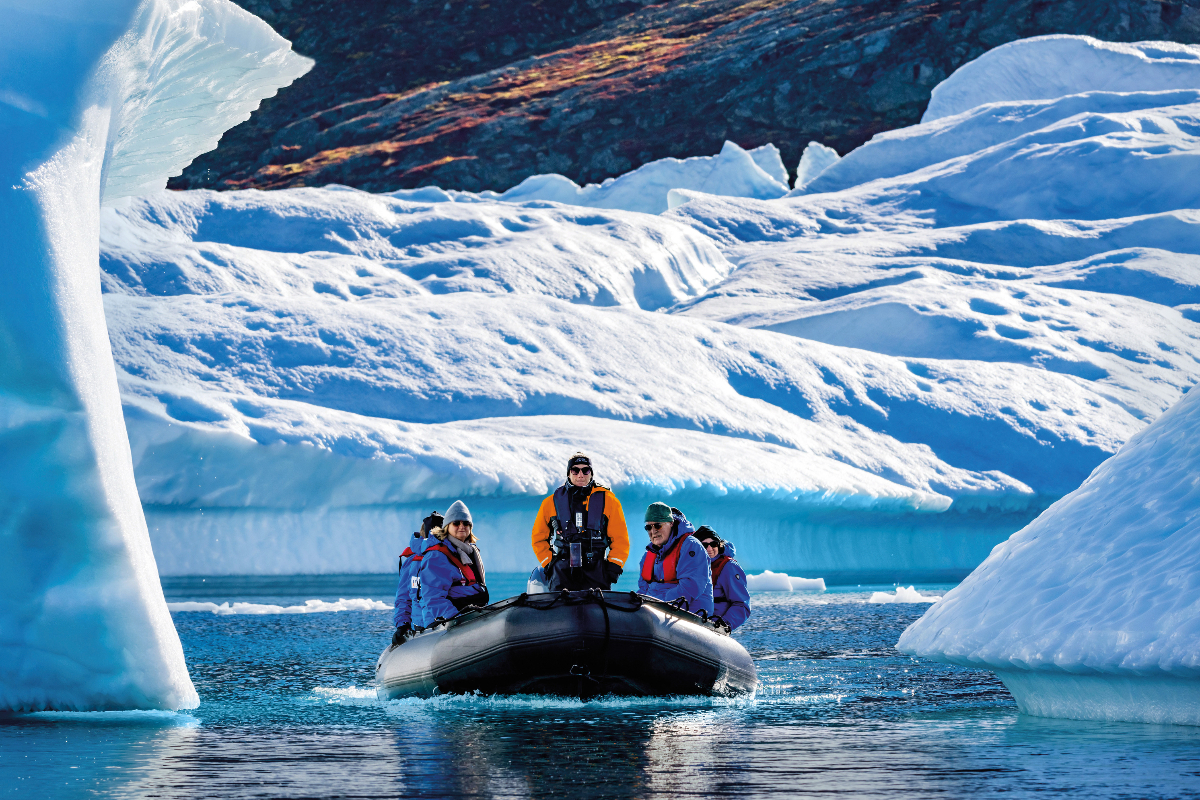 Zodiac Between Icebergs Hapag Lloyd