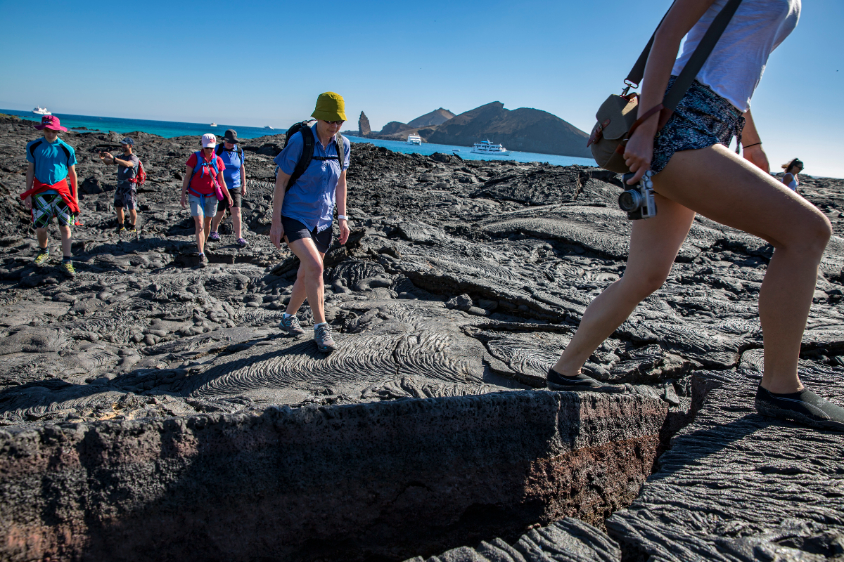 Ecuador Galapagos Santiago Island Lava Field Hiking