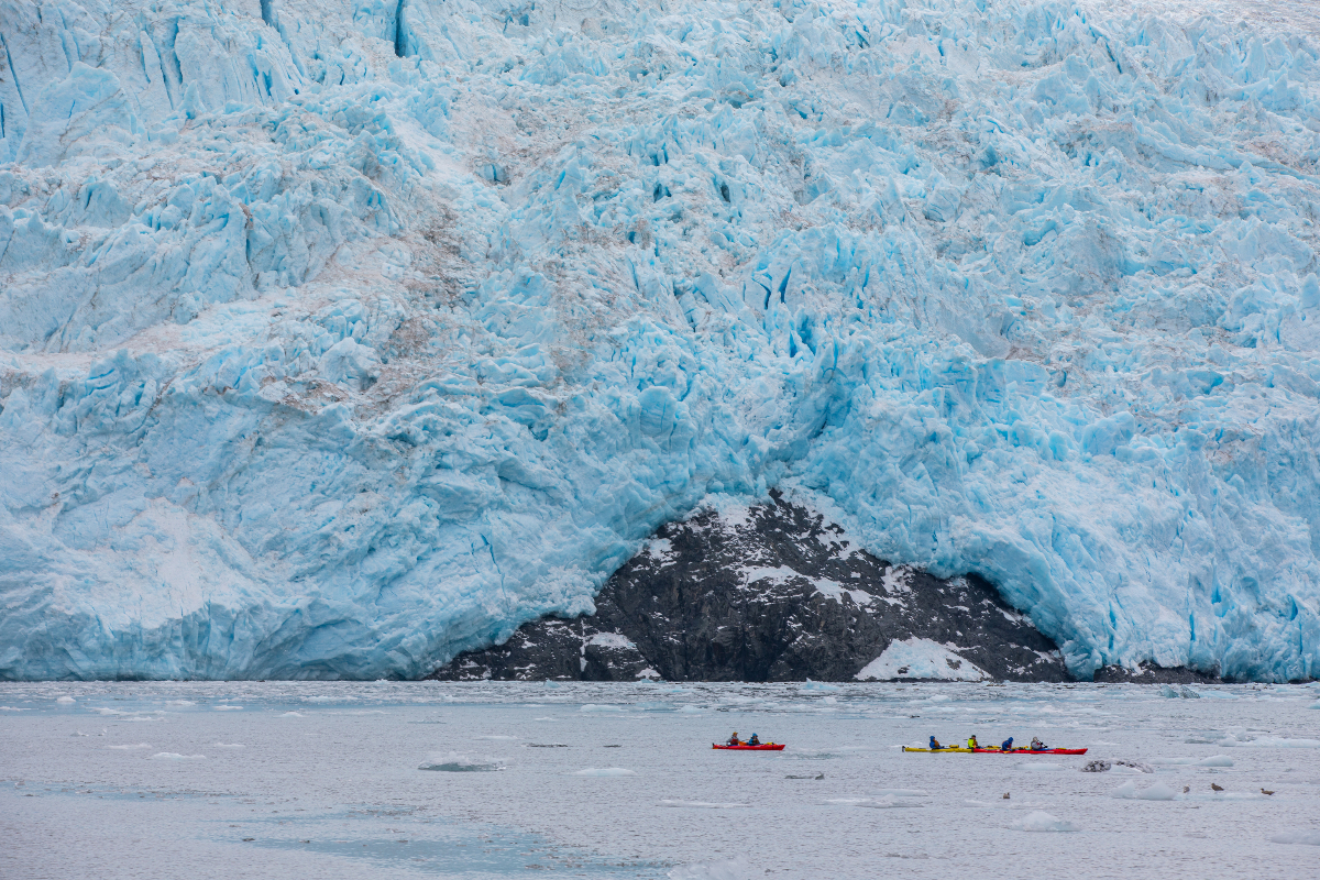 Glacial kayaking in southern Patagonia, offered by AE Expeditions