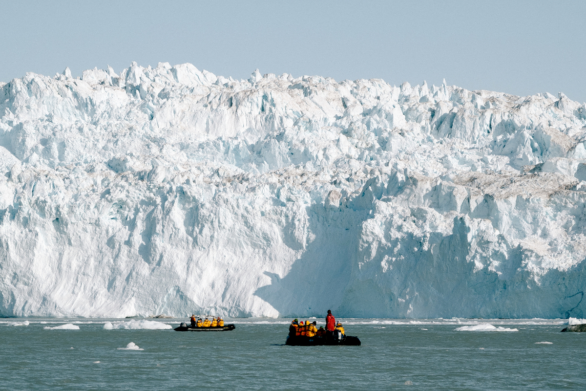 Sam Edmonds Quark Expeditions Zodiacs At Eqip Sermia