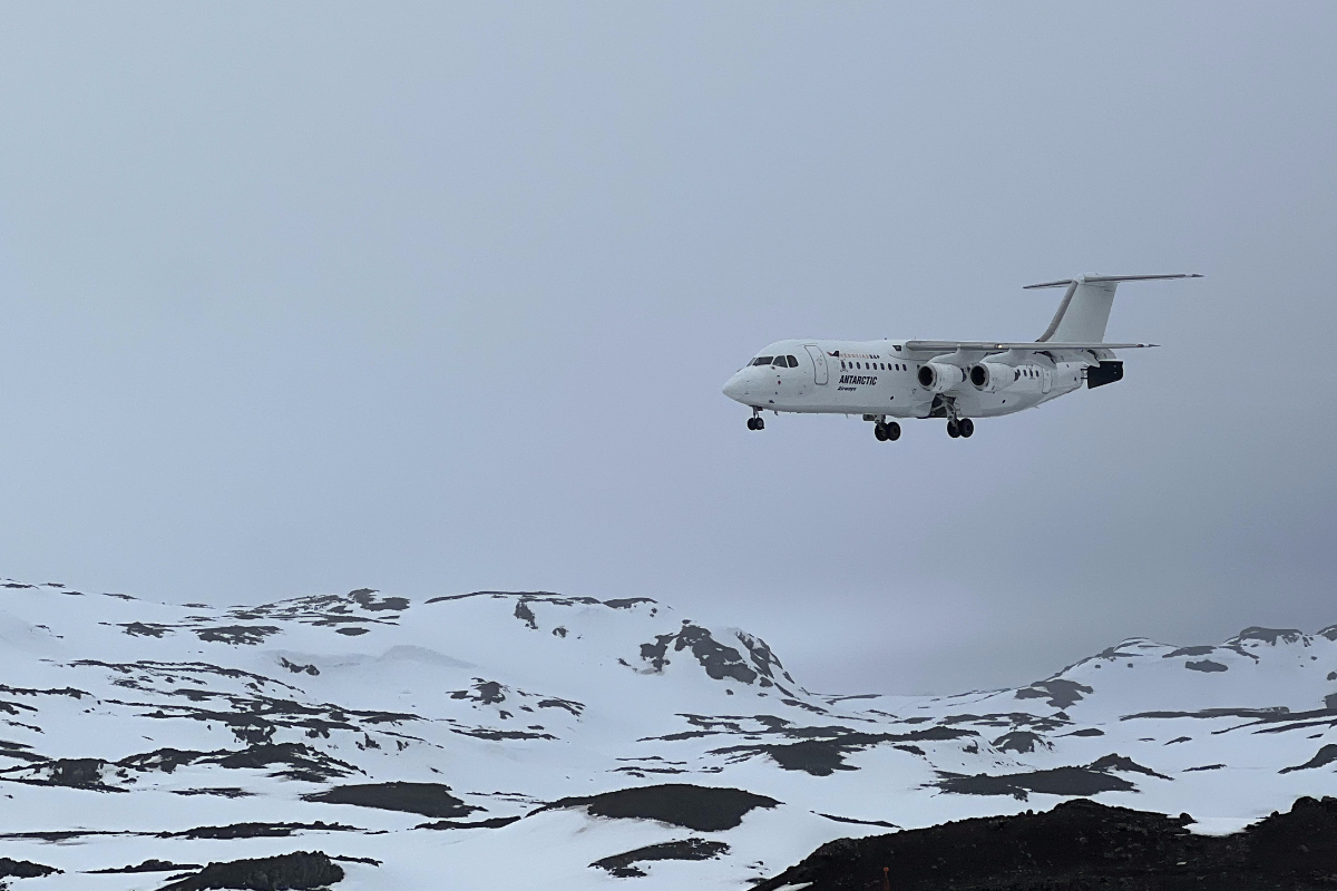 Small aircraft used for an Antarctica fly cruise