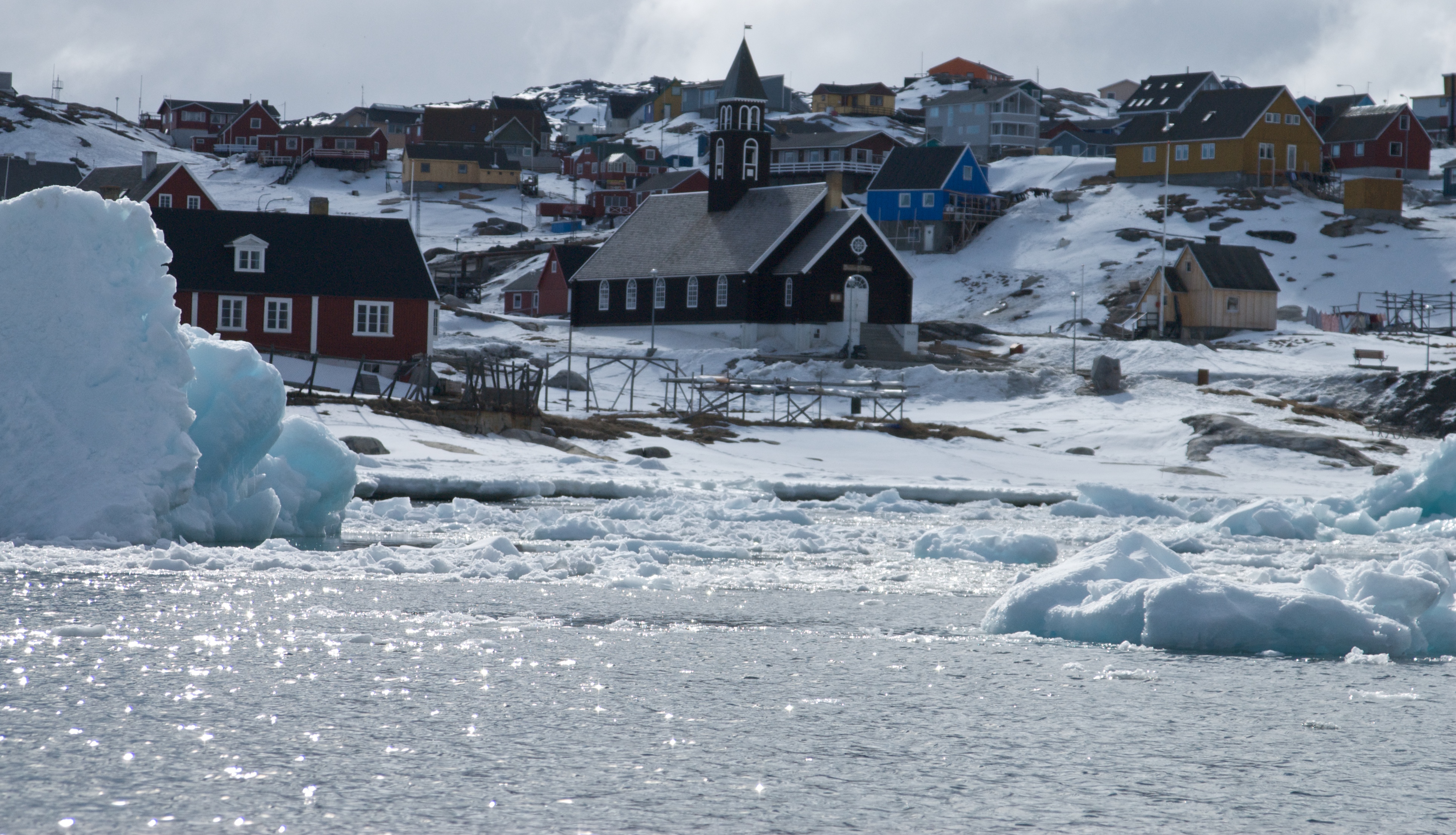 Greenland Ilulissat Church Of Zion From Water